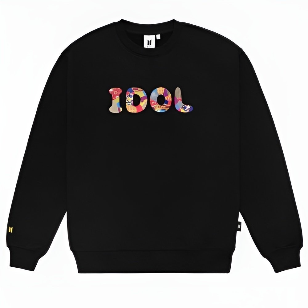 BTS IDOL Graphic Black K-Pop Korea Streetwear Merch Crewneck Sweatshirt Size XL